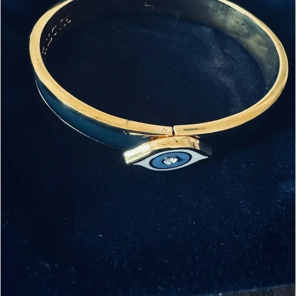 Evil Eye Sparkle Button Midnight & Gold Bangle - Picture 4 of 4